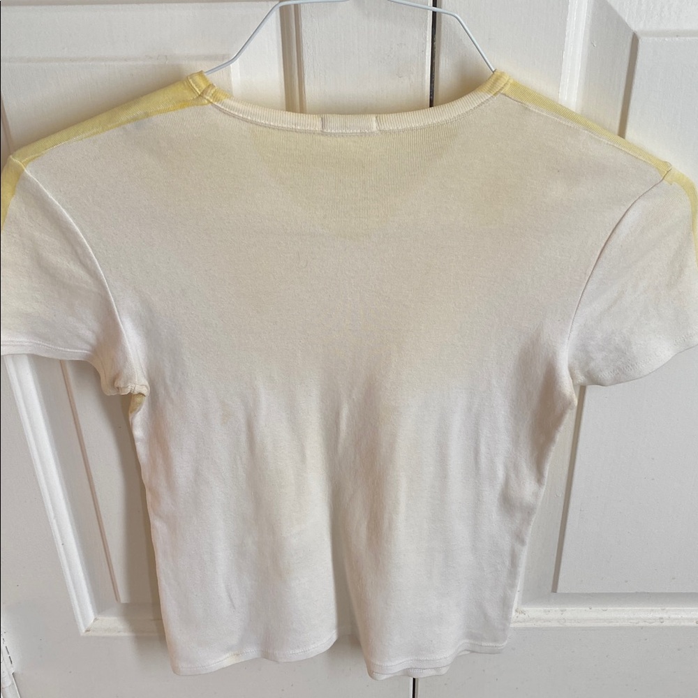 Benetton Yellow Star V Neck Top - Picture 3 of 3